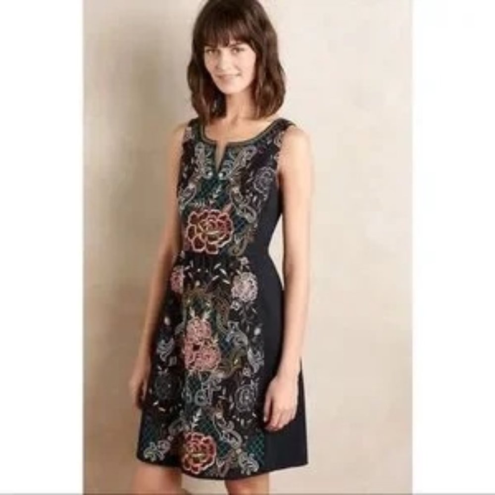 Anthropologie Moulinette Soeurs Embroidered Perennial Dress